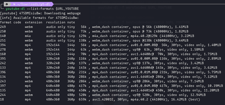 descargar videos con youtube-dl