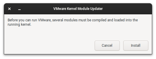 VMware en Fedora kernel module updater