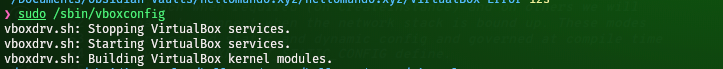 sudo /sbin/vboxconfig sin errores