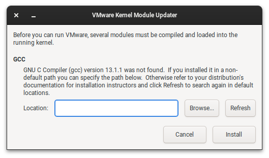 VMware en Fedora several modules must be compiled and loaded into the running kernel