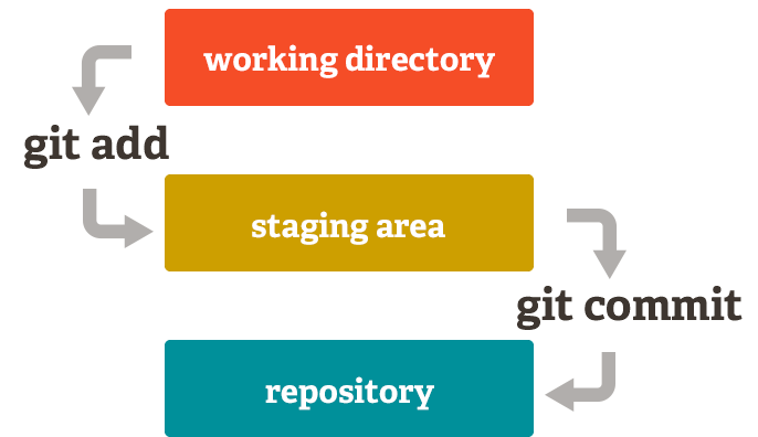 conceptos básicos areas de trabajo de git working directory staging repository