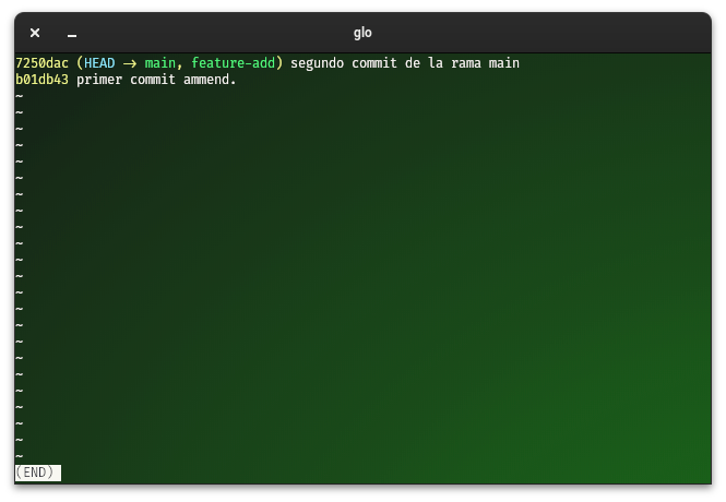 git log de ramas en git