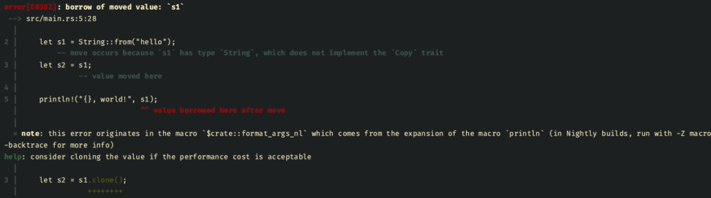 error move en rust