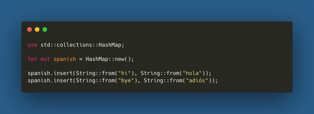 hash maps en rust
