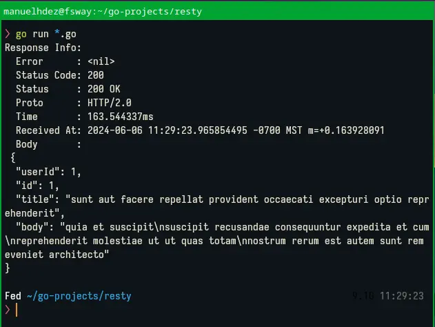 usar resty en golang